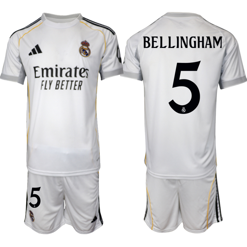 Men 2025-2026 Club Real Madrid home White #5 Soccer Jersey->real madrid jersey->Soccer Club Jersey
